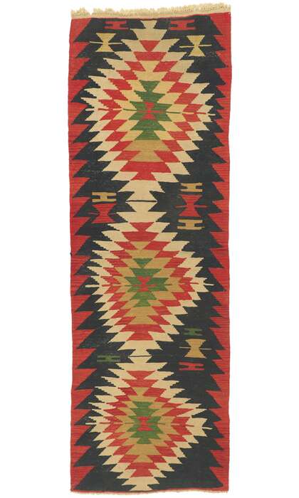 3 x 8 Vintage Shiraz Kilim Runner 77601