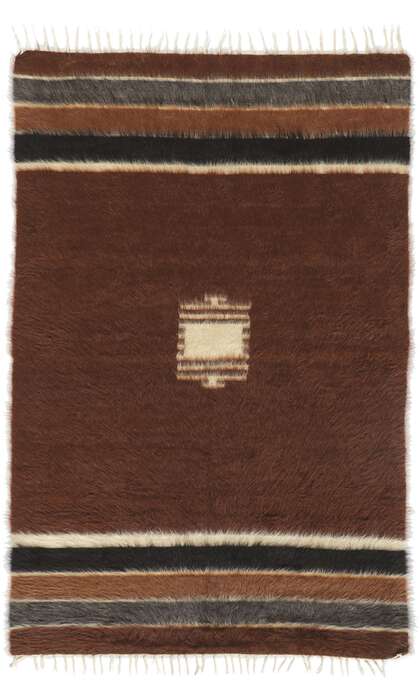 4 x 7 Vintage Turkish Angora Wool Kilim Rug 53858