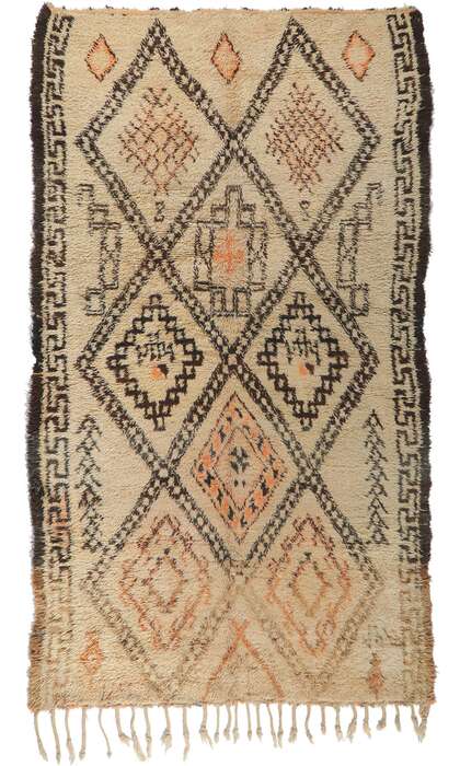 7 x 13 Vintage Moroccan Beni Ourain Rug 78365