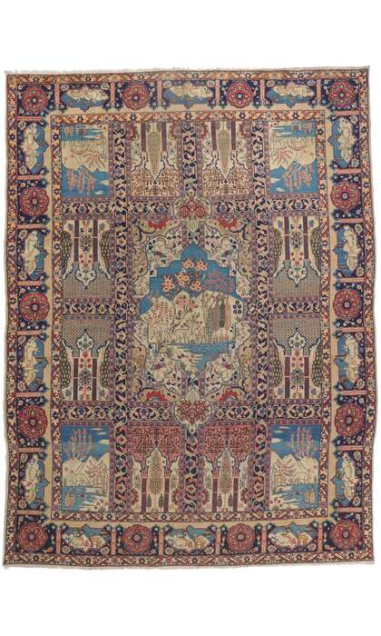 11 x 15 Antique Persian Tabriz Rug 61212
