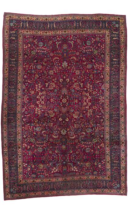 11 x 16 Antique Persian Mashhad Rug 61174