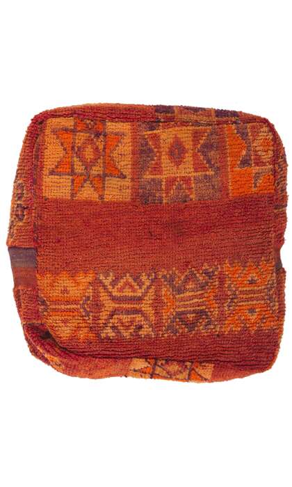 2 x 2 x 1 Vintage Moroccan Kilim Floor Pouf 78412