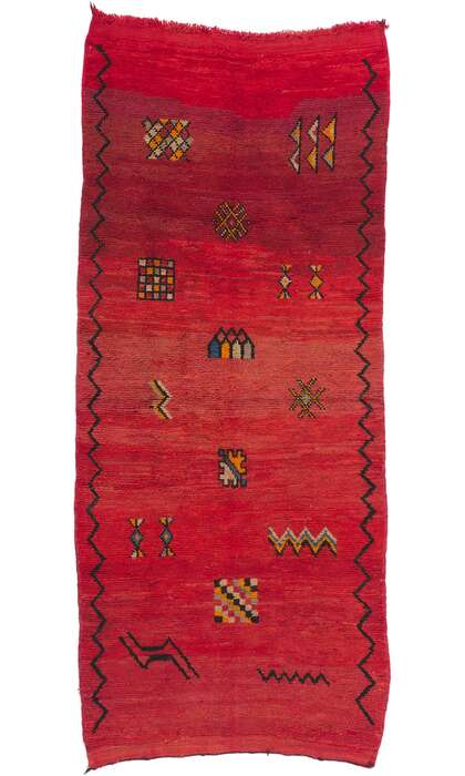 3 x 7 Vintage Red Boujad Moroccan Rug 78404