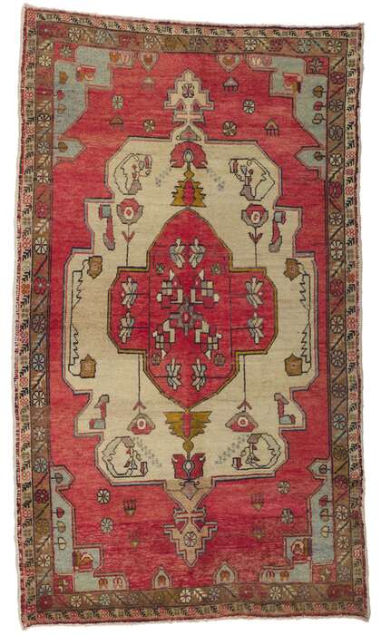 4 x 8 Antique Turkish Oushak Rug 50327