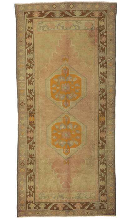 4 x 9 Vintage Turkish Oushak Rug 50398