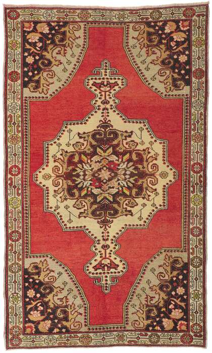 5 x 8 Vintage Red Turkish Oushak Rug 50722