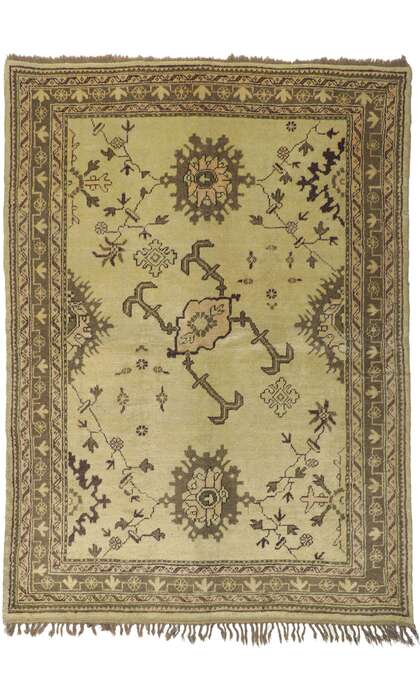 6 x 8 Vintage Turkish Oushak Rug 50925