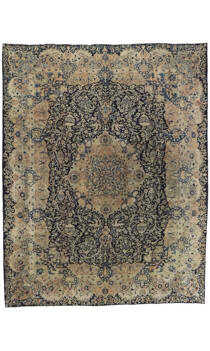 10 x 13 Antique Persian Kerman Rug 61195