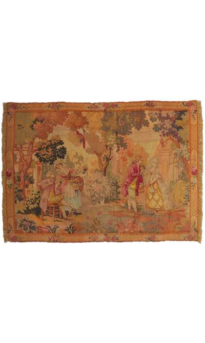 4 x 5 Antique French Aubusson Tapestry 78421