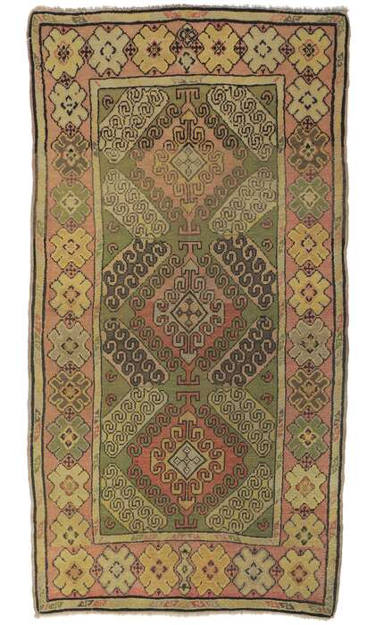 4 x 7 Antique Turkish Oushak Rug 73965