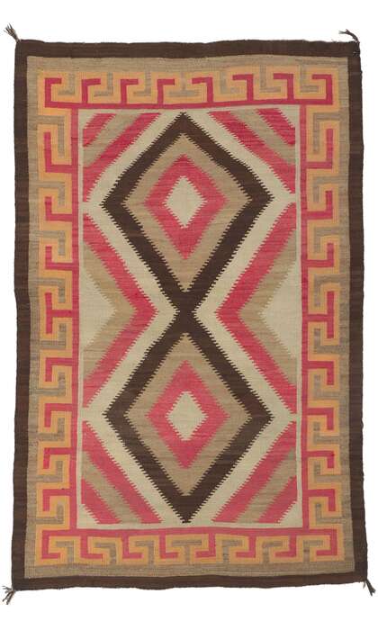 4 x 7 Vintage Navajo Eye Dazzler Rug 78430