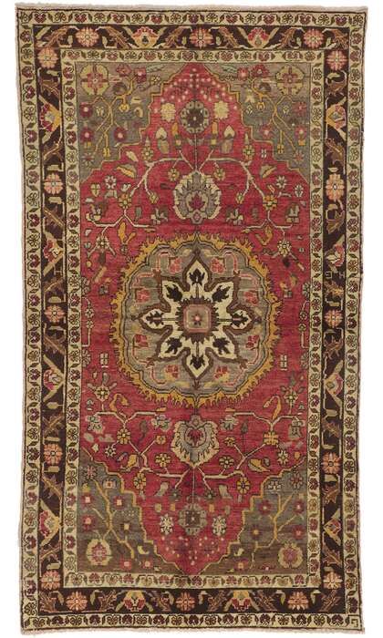 4 x 7 Vintage Turkish Oushak Rug 50096
