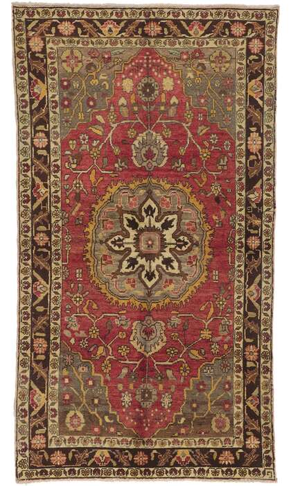 4 x 7 Vintage Turkish Oushak Rug 50096