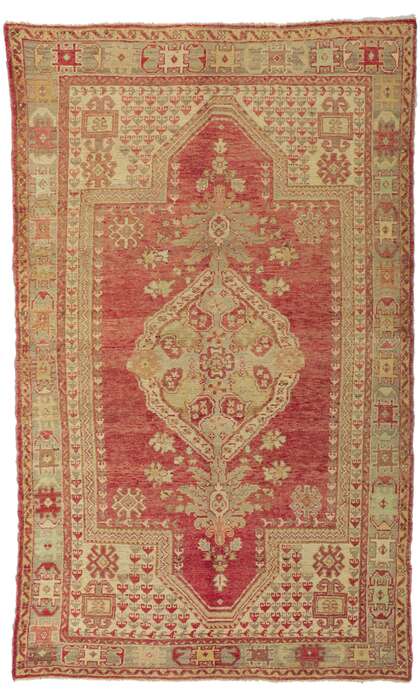 4 x 7 Vintage Turkish Oushak Rug 73890