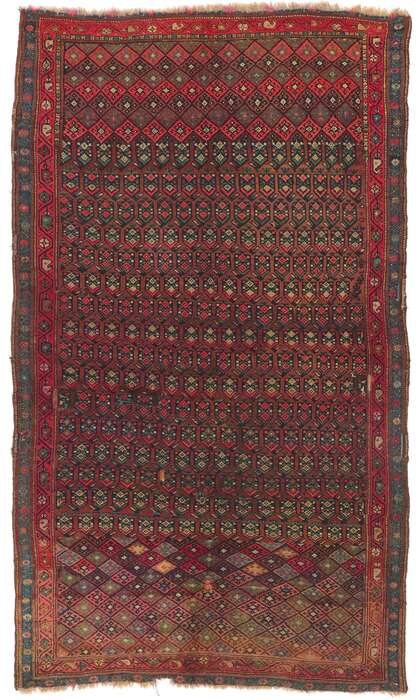 4 x 8 Antique Persian Kurdish Rug 72611