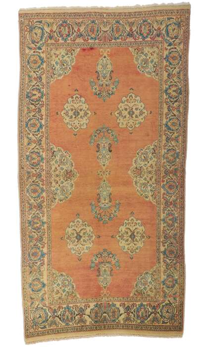 4 x 8 Vintage Persian Tabriz Rug 75204