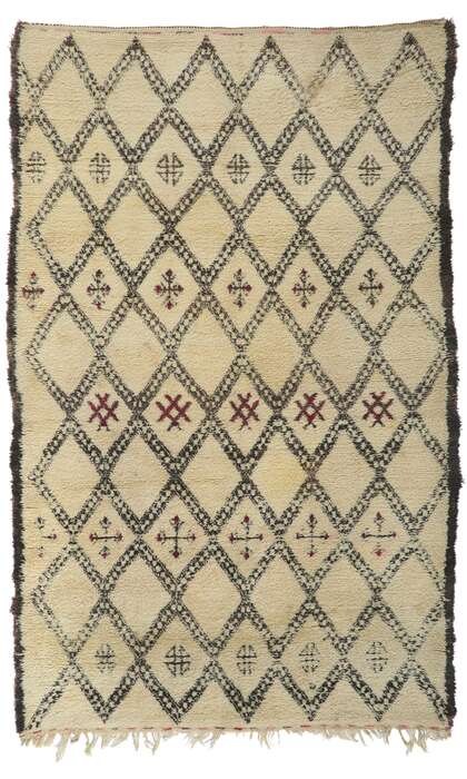 6 x 10 Vintage Moroccan Beni Ourain Rug 78413