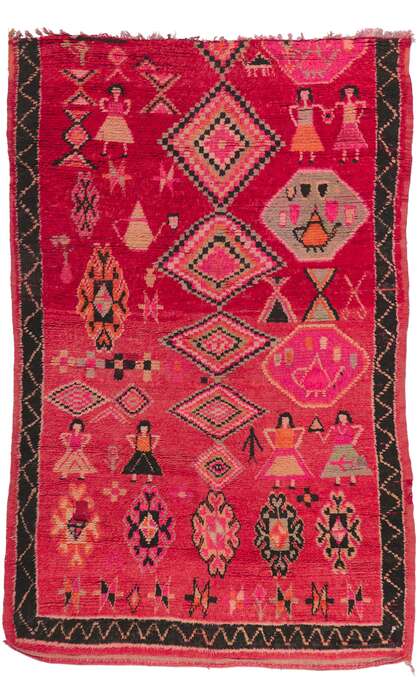 7 x 11 Vintage Red Moroccan Rug 78364