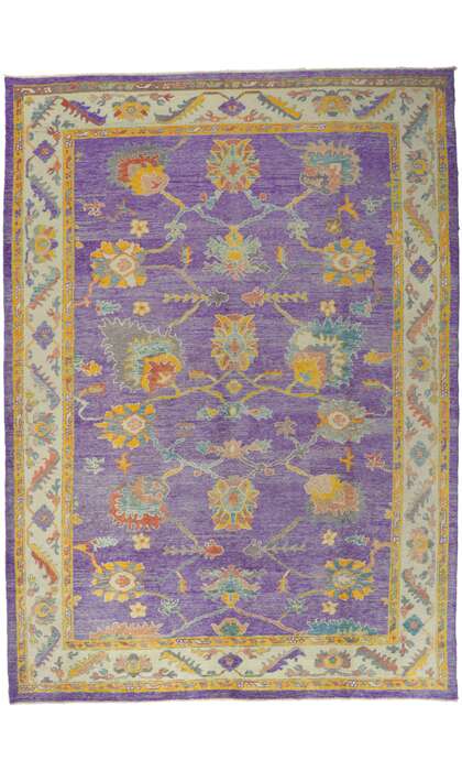 10 x 14 Colorful Oushak Purple Rug 51887