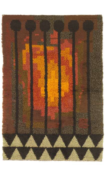 4 x 6 Vintage Swedish Birgitta Salenius Rya Rug 78510