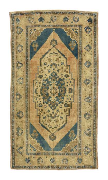 5 x 10 Vintage Turkish Oushak Rug 74096