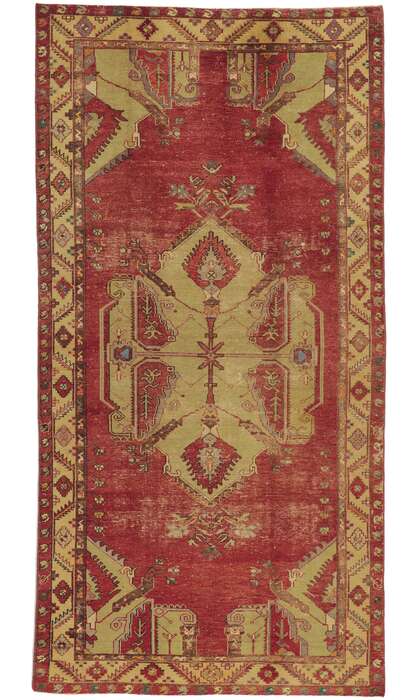 5 x 10 Vintage Turkish Oushak Rug 51727