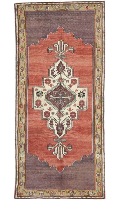 5 x 11 Vintage Turkish Oushak Rug 51363