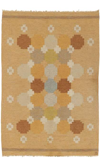 5 x 7 Vintage Swedish Kilim Rug Ingegerd Silow Rollakan 78504