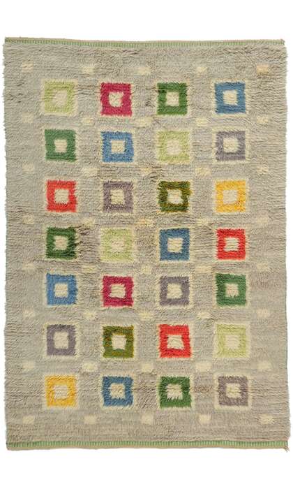 5 x 7 Vintage Swedish Rya Rug 78508