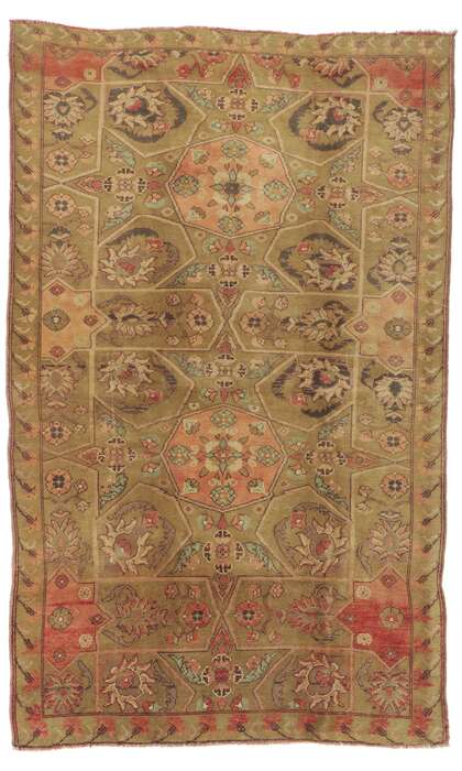 6 x 9 Vintage Turkish Oushak Rug 51672