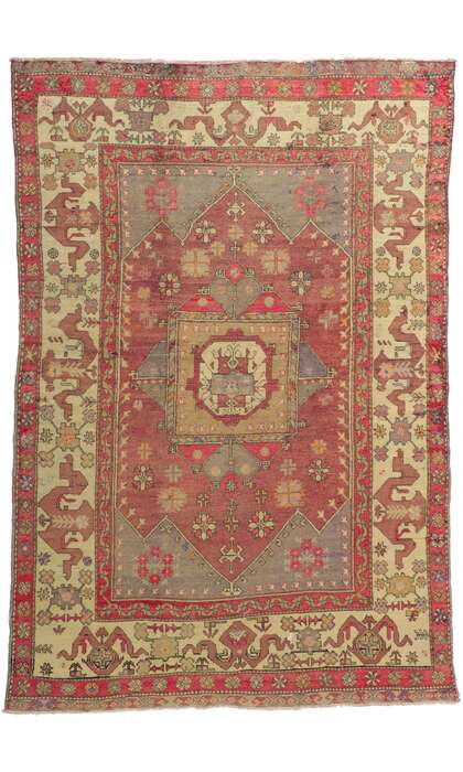 6 x 9 Coloful Vintage Oushak Rug 51789