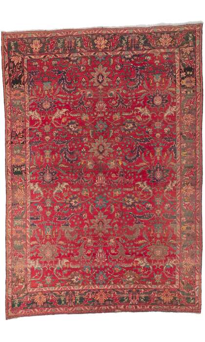 7 x 10 Vintage Persian Tabriz Rug 60715