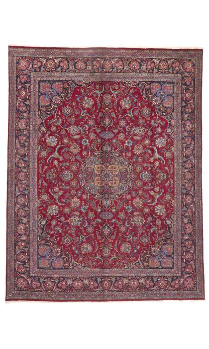 10 x 13 Vintage Persian Kashan Rug 60712