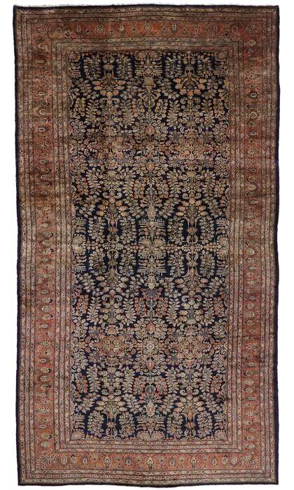 13 x 24 Antique Persian Mohajeran Sarouk Rug 78094