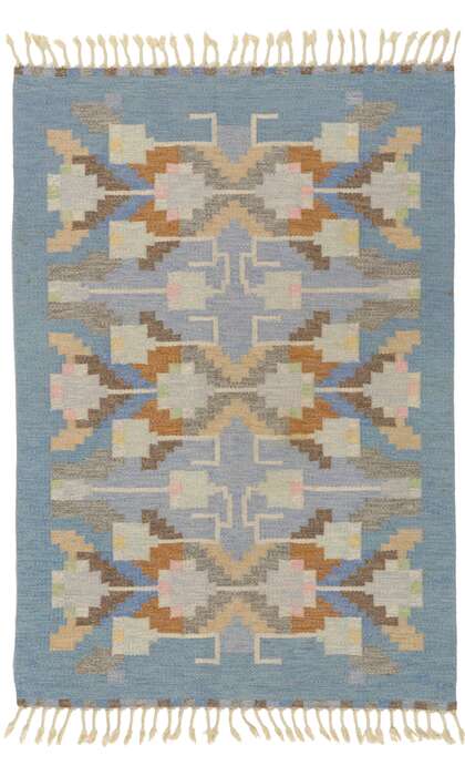 5 x 7 Vintage Swedish Rug Ingegerd Silow Rollakan 78497