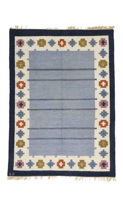 7 x 9 Ellen Stahlbrand Vintage Swedish Rollakan Rug 77035