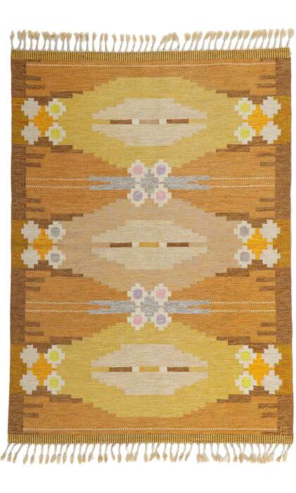 6 x 8 Ingegerd Silow Vintage Swedish Kilim Rollakan Rug 78247