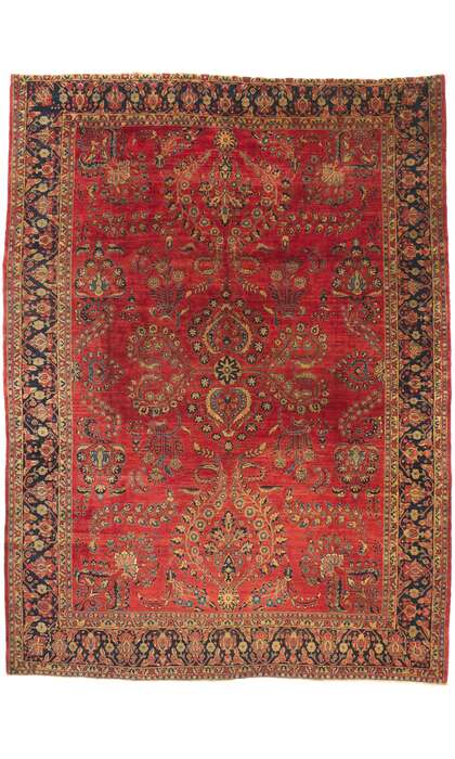 9 x 12 Antique Persian Sarouk Rug 78525