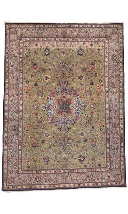 10 x 13 Vintage Persian Tabriz Rug 53864