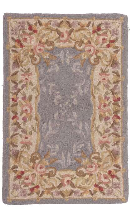 2 x 3 Vintage American Floral Hooked Rug 78554