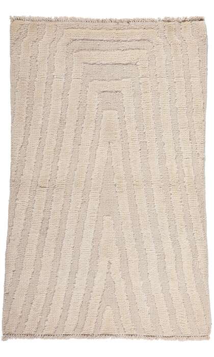 3 x 5 Small Ivory Moroccan Modern Rug 81016