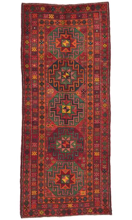4 x 10 Vintage Kazak Afghan Rug 61235