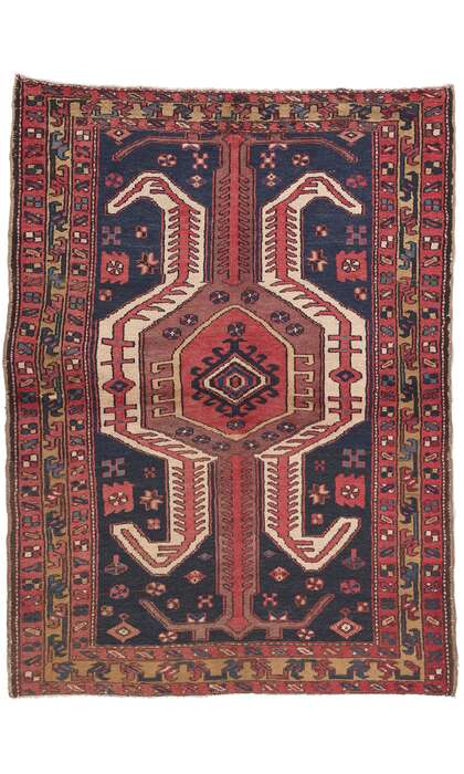 4 x 5 Antique Persian Karaja Heriz Rug 61242