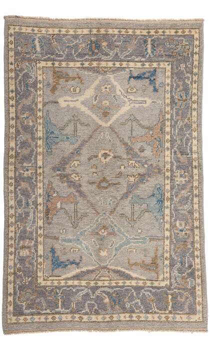 4 x 7 Earth-Tones Modern Oushak Rug 81001