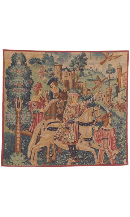 5 x 5 Vintage Medieval French Tapestry 78549