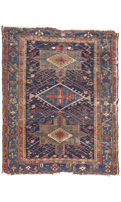 5 x 6 Antique Persian Serapi Rug 78541