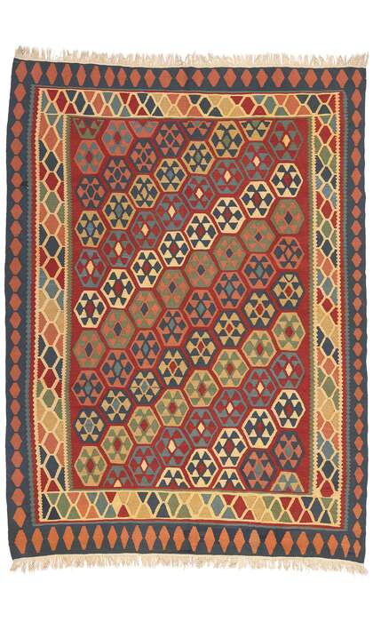 7 x 9 Vintage Persian Tribal Shiraz Kilim Rug 61232