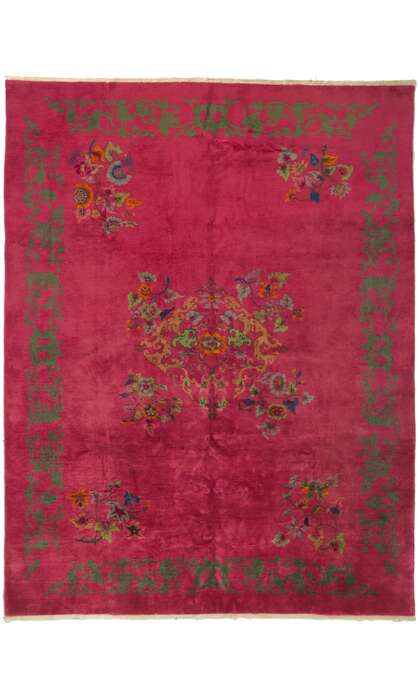 9 x 12 Antique Chinese Art Deco Rug 78301