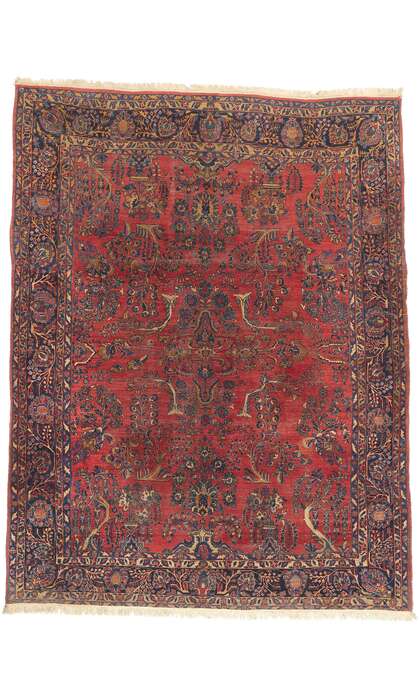9 x 12 Antique Persian Sarouk Rug 78544