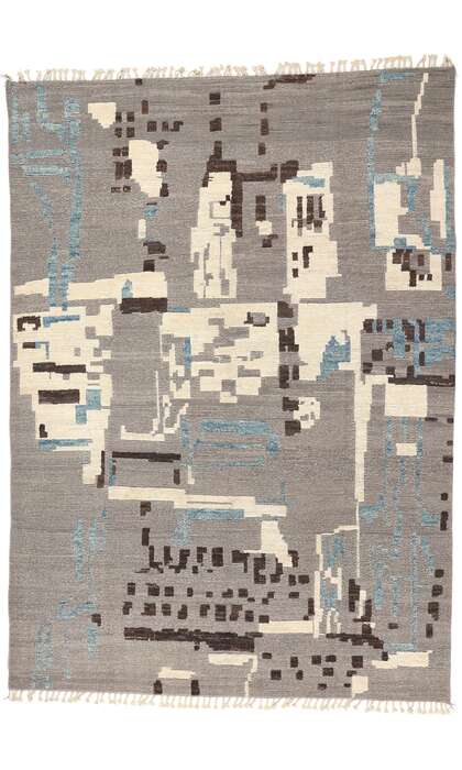 9 x 12 Modern Moroccan Rug High Low Pile 80985